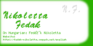 nikoletta fedak business card